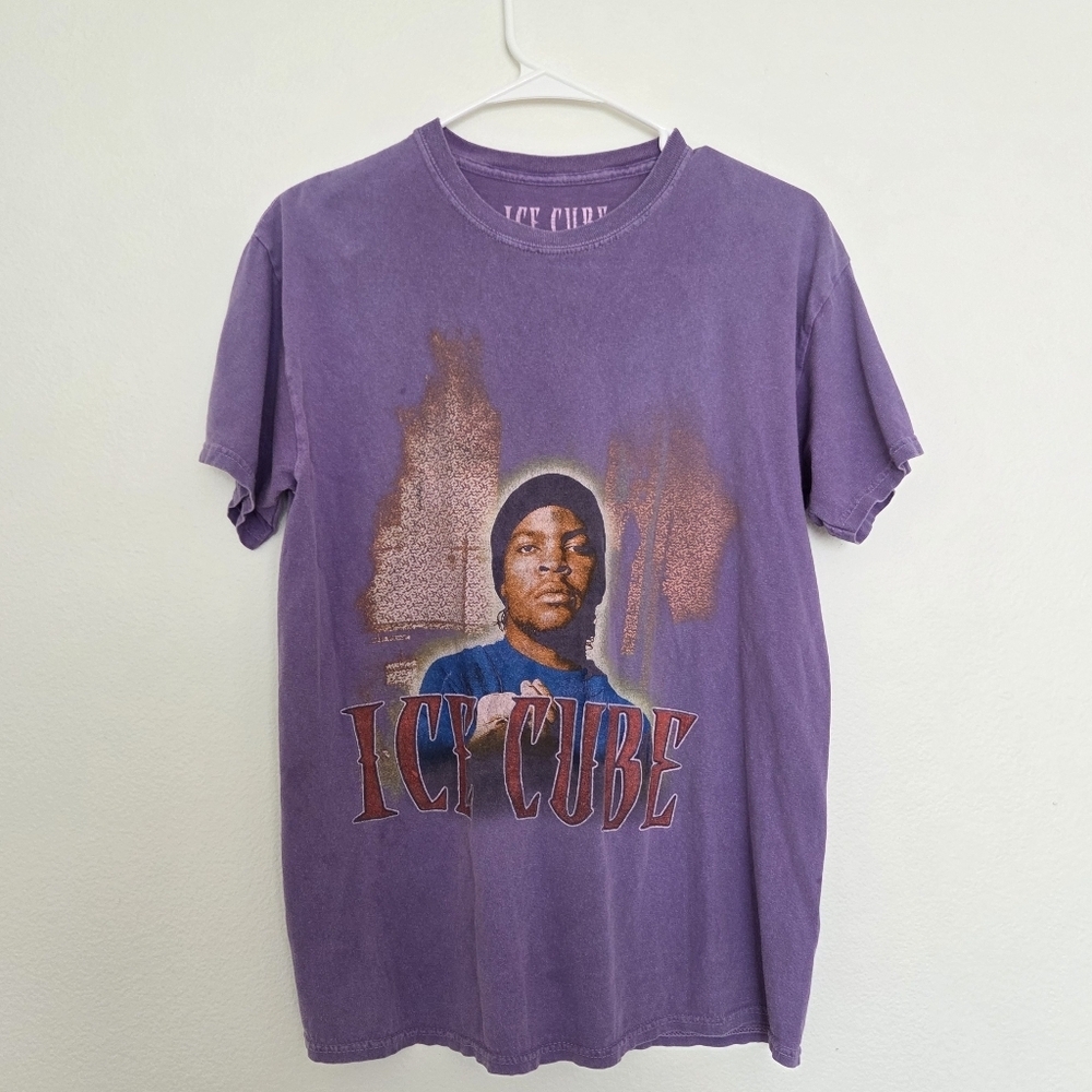 Ice Cube Womens Purple Graphic T-Shirt Size Small